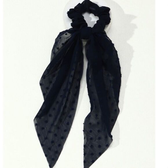 Navy Blue Hair Scarf - Picture 2 of 4
